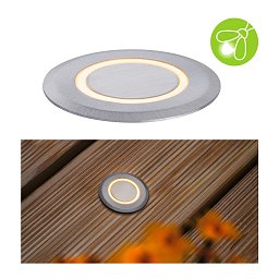 Obrázek pro produkt LED zemní svítidlo zlaté světlo neláká hmyz IP67 kruhové 50mm 2200K 2,2W 230V hliník umělá hmota/kov - PAULMANN