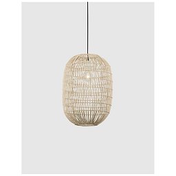Obrázek pro produkt Závěsné svítidlo MELODY přírodní ratan černý kabel E27 1x12W IP20 bez žárovky - NOVA LUCE