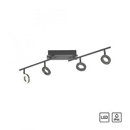 SILEDA LED stropní svítidlo 4 ramenné antracit otočné IP44 teplá bílá 3000K - PAUL NEUHAUS Obrázek pro produkt SILEDA LED stropní svítidlo 4 ramenné antracit otočné IP44 teplá bílá 3000K - PAUL NEUHAUS