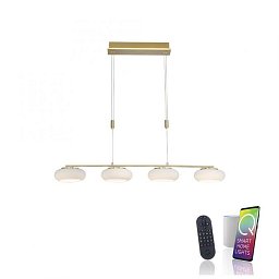 Obrázek pro produkt Q ETIENNE závěsné svítidlo Smart Home, mosaz, podlouhlé, 4 ramenné ZigBee 2700-5000K - PAUL NEUHAUS
