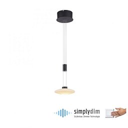 Obrázek pro produkt LAUTADA LED závěsné svítidlo 1 ramenné kruhové, černá, stmívatelné, nastavitelná výška SimplyDim 3000K - PAUL NEUHAUS