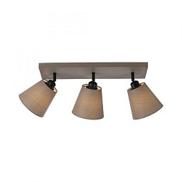 Obrázek pro produkt RIALA LED stropní svítidlo 3 ramenné, hranaté, taube, otočné, látkové stínidlo - LEUCHTEN DIREKT / JUST LIGHT