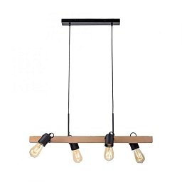 Obrázek pro produkt CANOP LED závěsné svítidlo černá, 4 ramenné, dřevo, kov, industriální design - LEUCHTEN DIREKT / JUST LIGHT