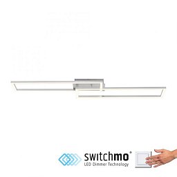 Obrázek pro produkt IVEN LED stropní svítidlo podlouhlé, stříbrná barva, ploché, 3 krokové stmívání 3000K - LEUCHTEN DIREKT / JUST LIGHT