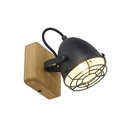 Obrázek pro produkt BEETLE Nástěnné svítidlo vintage retrolook dřevo / kov, 1-ramenné, černá - LEUCHTEN DIREKT / JUST LIGHT