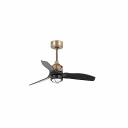 JUST FAN XS LED, starozlatá/černá, stropní ventilátor 81cm - FARO Obrázek pro produkt JUST FAN XS LED, starozlatá/černá, stropní ventilátor 81cm - FARO