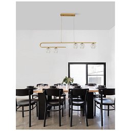 Obrázek pro produkt Závěsné svítidlo MIRANO čiré strukturované sklo a mosaz zlatá G9 5x5W 230V IP20 bez žárovky - NOVA LUCE