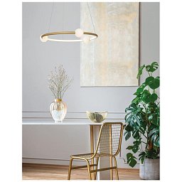 Obrázek pro produkt AKCE - Závěsné svítidlo CELIA stmívatelné saténový zlatý hliník opálové sklo LED 36W 230V 3000K IP20 stmívatelné - NOVA LUCE