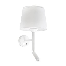 Obrázek pro produkt SAVOY nástěnná lampa, bílá, se čtecí lampičkou - FARO