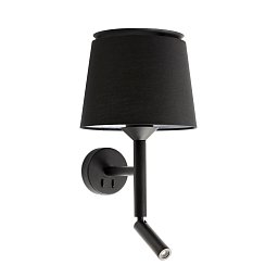Obrázek pro produkt SAVOY nástěnná lampa, černá, se čtecí lampičkou - FARO