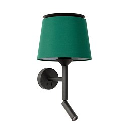 Obrázek pro produkt SAVOY nástěnná lampa, černá/zelená, se čtecí lampičkou - FARO