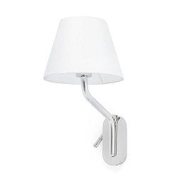 Obrázek pro produkt ETERNA pravá chrom/bílá nástěnná lampa se čtecí lampičkou - FARO