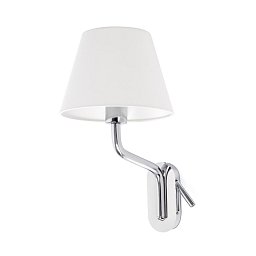 Obrázek pro produkt ETERNA levá chrom/bílá nástěnná lampa se čtecí lampičkou - FARO