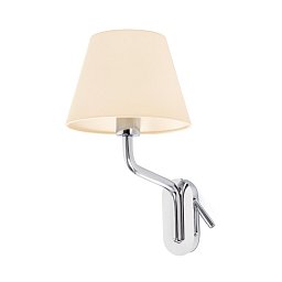 Obrázek pro produkt ETERNA levá chrom/béžová nástěnná lampa se čtecí lampičkou - FARO