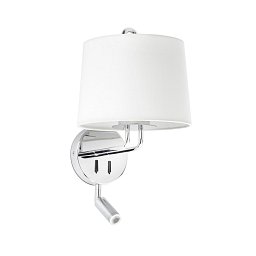 Obrázek pro produkt MONTREAL nástěnná lampa, chrom/bílá, se čtecí lampičkou - FARO