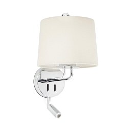Obrázek pro produkt MONTREAL nástěnná lampa, chrom/béžová, se čtecí lampičkou - FARO