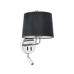 Obrázek pro produkt MONTREAL nástěnná lampa, chrom/černá, se čtecí lampičkou - FARO