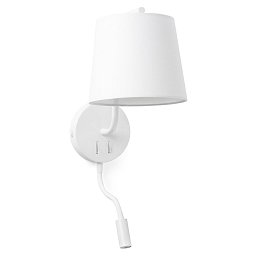 Obrázek pro produkt BERNI nástěnná lampa, bílá, se čtecí lampičkou - FARO