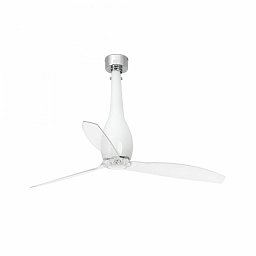 ETERFAN M, bílá/transparentní, stropní ventilátor s DC motorem - FARO Obrázek pro produkt ETERFAN M, bílá/transparentní, stropní ventilátor s DC motorem - FARO