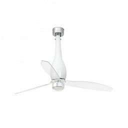 ETERFAN M LED, bílá/transparentní, stropní ventilátor s DC motorem - FARO Obrázek pro produkt ETERFAN M LED, bílá/transparentní, stropní ventilátor s DC motorem - FARO