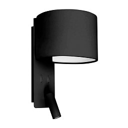 Obrázek pro produkt FOLD nástěnná lampa, černá, se čtecí lampičkou - FARO