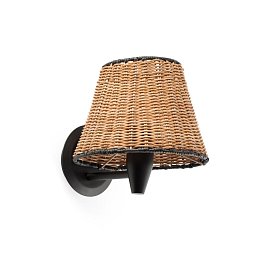 Obrázek pro produkt SUMBA černá/ratan nástěnná lampa - FARO
