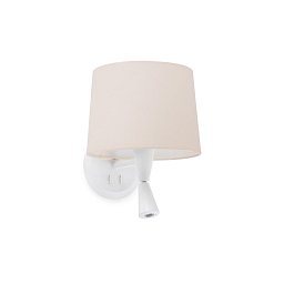 Obrázek pro produkt CONGA nástěnná lampa, bílá/béžová, se čtecí lampičkou - FARO