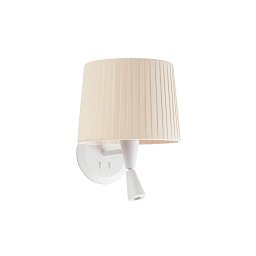 Obrázek pro produkt SAMBA bílá/skládaná nástěnná lampa, béžová, se čtecí lampičkou - FARO