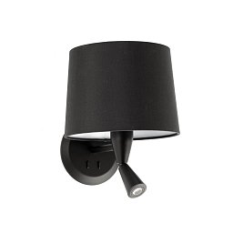 Obrázek pro produkt CONGA nástěnná lampa, černá, se čtecí lampičkou - FARO