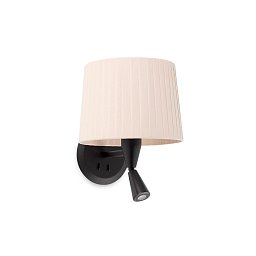 Obrázek pro produkt SAMBA černá/skládaná béžová nástěnná lampa se čtecí lampičkou - FARO