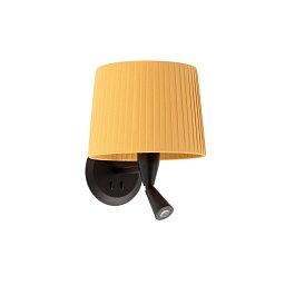Obrázek pro produkt SAMBA černá/skládaná žlutá nástěnná lampa se čtecí lampičkou - FARO