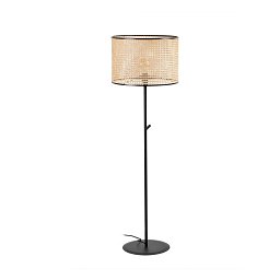 Obrázek pro produkt MAMBO černá/ratan stojací lampa - FARO