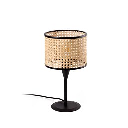 Obrázek pro produkt MAMBO S černá/ratan stolní lampa - FARO