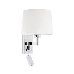 Obrázek pro produkt ARTIS chrom/bílá nástěnná lampa se čtecí lampičkou - FARO