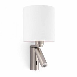 Obrázek pro produkt ROB SHADE nástěnná lampa, nikl, se čtecí lampičkou - FARO