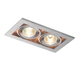 Obrázek pro produkt Zápustné svítidlo FIZZ II náklopná česaný hliník 12V G5,3 2x50W - RED - DESIGN RENDL