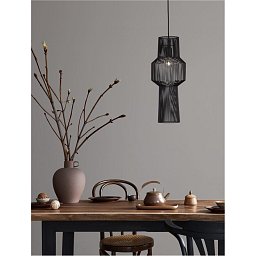 Obrázek pro produkt Závěsné svítidlo BREDO černý hliník černý kabel E27 1x12W 230V IP20 bez žárovky - NOVA LUCE