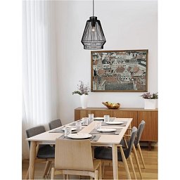 Obrázek pro produkt Závěsné svítidlo BREDO černý hliník černý kabel E27 1x12W 230V IP20 bez žárovky - NOVA LUCE