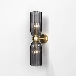 Obrázek pro produkt Nástěnné svítidlo Antic E14 2x40W kouřové sklo šedá kov designové - MAYTONI
