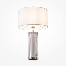 Obrázek pro produkt Stolní lampa Muse E27 60W bílá textil/sklo/zlatá - MAYTONI