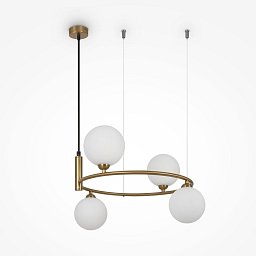 Obrázek pro produkt Závěsné svítidlo Ring 4xG9 100W bílá/mosaz kov/sklo designové - MAYTONI