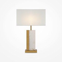 Obrázek pro produkt Stolní lampa Bianco E27 60W bílá mosaz kov alabastr designová - MAYTONI