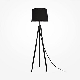 Obrázek pro produkt Stojací lampa Calvin 60W černá kov/dřevo textilní stínidlo - MAYTONI