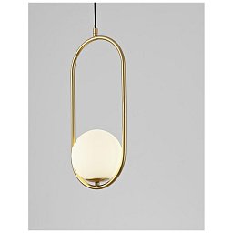 Obrázek pro produkt Svítidlo závěsné  OBITAR opálové sklo mosazný zlatý kov G9 1x5W 230V IP20 bez žárovky - NOVA LUCE