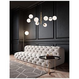 Obrázek pro produkt Závěsné svítidlo VITRA saténový zlatý a černý kov bílé opálové sklo G9 8x5W 220V IP20 bez žárovky - NOVA LUCE