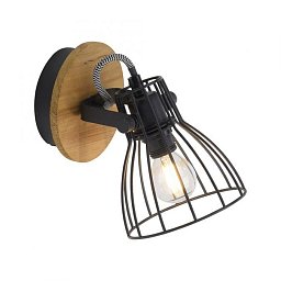 Obrázek pro produkt TARO LED stropní svítidlo přírodní dřevo černá otočné industriální design - LEUCHTEN DIREKT / JUST LIGHT