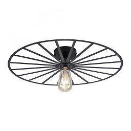 Obrázek pro produkt SPIKE LED stropní svítidlo 50x50 matná černá barva kruhové s laťovým designem - LEUCHTEN DIREKT / JUST LIGHT
