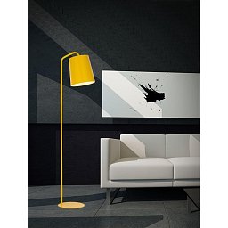 Obrázek pro produkt Stojací lampa STABILE matný žlutý kov zvenku matná bílá uvnitř E27 1x12W IP20 bez žárovky - NOVA LUCE