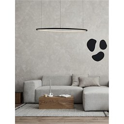 Obrázek pro produkt Závěsné svítidlo TARQUIN černý hliník a akryl LED 48W 230V 3000K IP20 stmívatelné - NOVA LUCE
