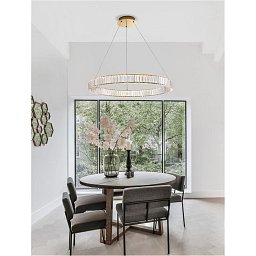 Obrázek pro produkt Závěsné svítidlo AURELIA zlatý kov a křišťál LED 47W 230V 3500K IP20 stmívatelné - NOVA LUCE